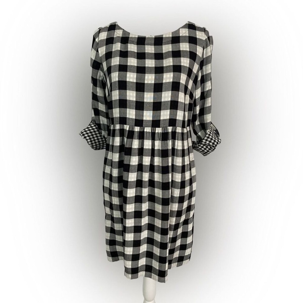 J. Jill Black and White Bishop Sleeve Sundress
